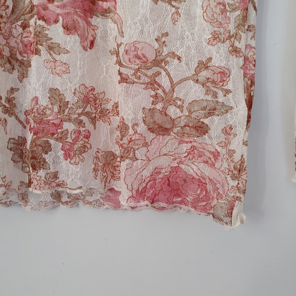 Denim & Supply Ralph Lauren Floral Print Lace Henley Claire Top Size Medium - Picture 10 of 16